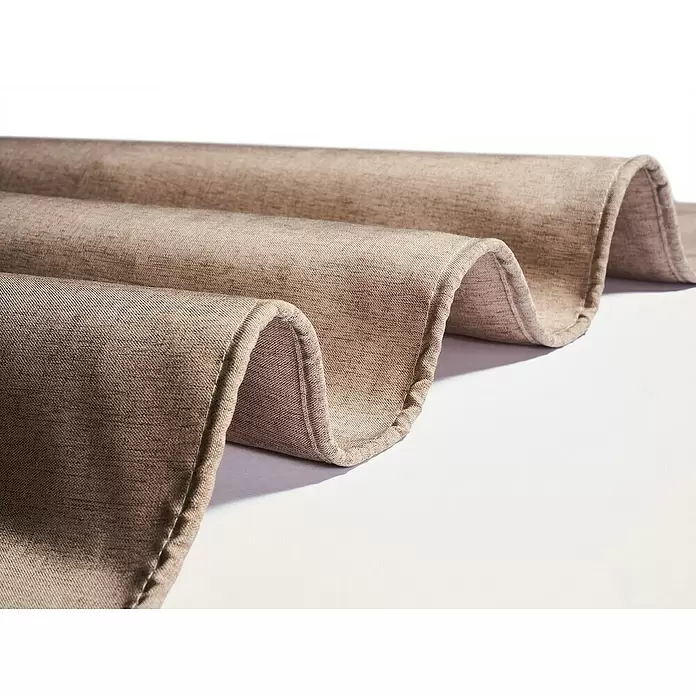 Mydeco Duschvorhang Rain - B x H: 180 x 200 cm, Kunststoff, Beige - Wellenförmig gefalteter beige-brauner Strukturstoff.