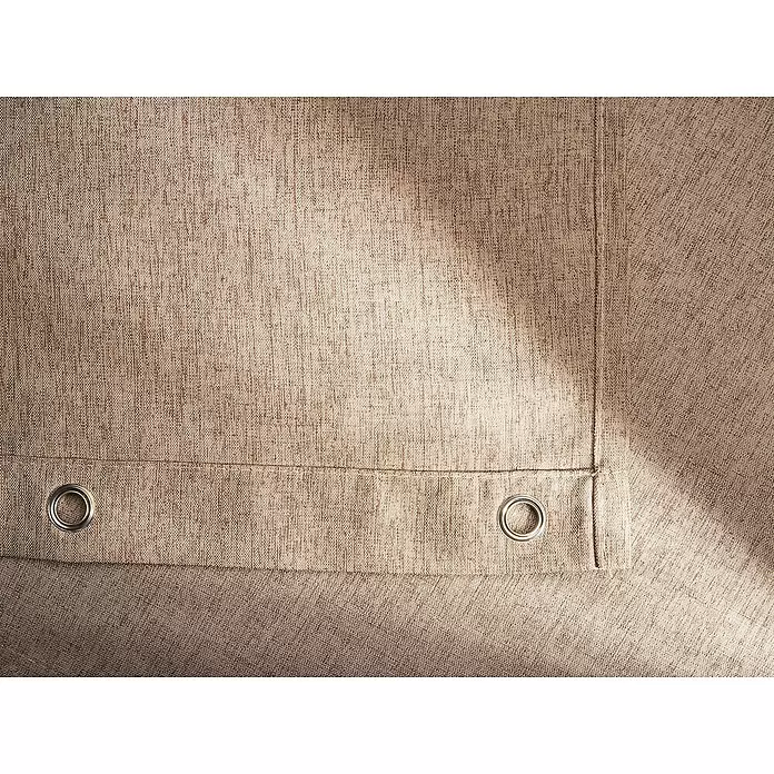 Mydeco Duschvorhang Rain - B x H: 180 x 200 cm, Kunststoff, Beige - Hellbraune Webstoff-Textur mit zwei Metallösen. Subtiles Licht hebt das grobe Muster hervor.