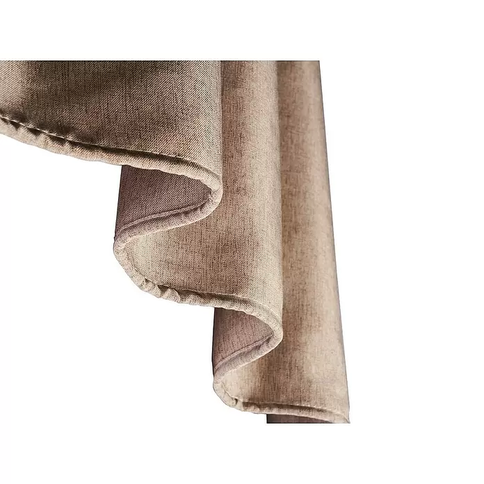 Mydeco Duschvorhang Rain - B x H: 180 x 200 cm, Kunststoff, Beige - Drapierter hellbrauner Stoff mit sichtbarer Textur und Nähten.