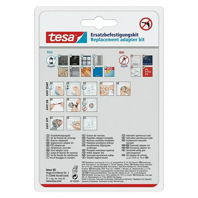 Tesa Befestigungskit BK 27 - Kleben, Geeignet für: Badutensilien - Tesa Ersatzbefestigungskit: Das praktische Set für die einfache Montage von Objekten, geeignet für Fliesen, Marmor, Metall und Kunststoff.