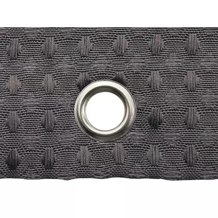 Mydeco Duschvorhang Drop - B x H: 180 x 200 cm, Kunststoff, Anthrazit - Dunkelgrauer strukturierter Stoff mit einer mittig platzierten silbernen Metallöse.