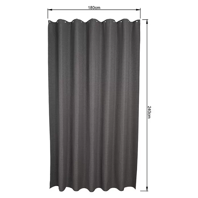 Mydeco Duschvorhang Drop - B x H: 180 x 240 cm, Kunststoff, Anthrazit - Dunkelgrauer texturierter Duschvorhang mit Ösen, 180x240cm.
