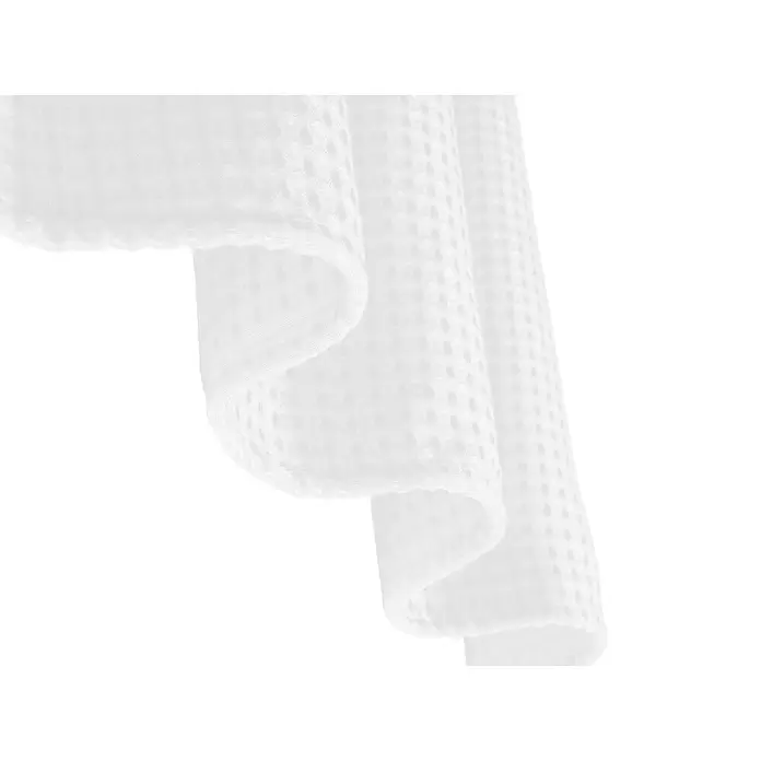 Mydeco Duschvorhang Drop - B x H: 180 x 240 cm, Kunststoff, Weiß - Weißer Waffelpiqué-Stoff, drapiert, um seine Textur und weichen Falten zu zeigen.