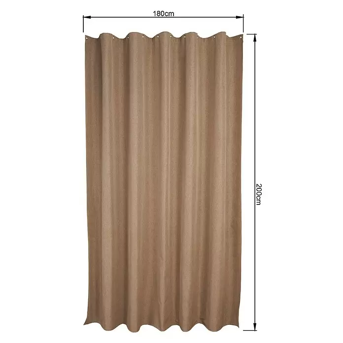 Mydeco Duschvorhang Rain - B x H: 180 x 200 cm, Kunststoff, Beige - Brauner Ösenvorhang aus strukturiertem Stoff, 180x200cm.