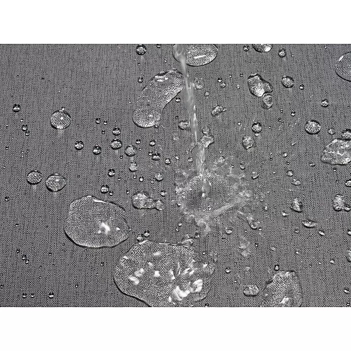 Mydeco Duschvorhang Rain - B x H: 180 x 200 cm, Kunststoff, Anthrazit - Grauer wasserabweisender Stoff mit Wassertropfen und -strahl auf der Oberfläche.