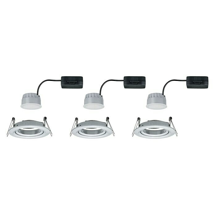 Paulmann Nova LED-Einbauleuchte (6,5 W, Aluminium, Warmweiß,  Gesamtstückzahl: 3 Stk.) | BAUHAUS