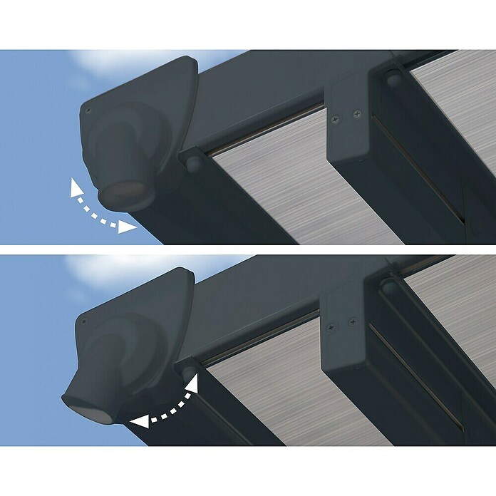 Terrassenüberdachung Tuscany LED (B x T: 3,07 x 3 m, Anthrazitgrau, Polycarbonat, Transparent) | BAUHAUS