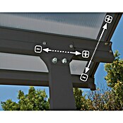 Terrassenüberdachung Tuscany LED (B x T: 3,07 x 3 m, Anthrazitgrau, Polycarbonat, Transparent) | BAUHAUS