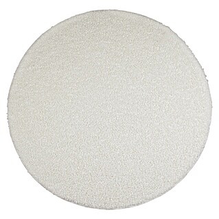 Vloerkleed, rond Teddy krul (Wit, Diameter: 120 cm)
