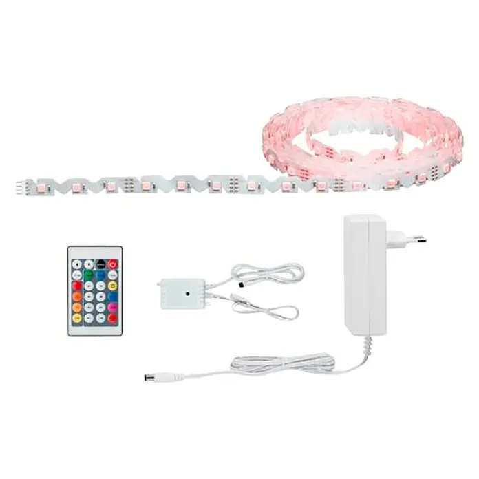 Paulmann LED-Band Function FlexLED - Länge: 5 m, Lichtfarbe: RGB, 26 W - LED-Streifen Set mit Fernbedienung und Netzteil. Ein modernes Beleuchtungssystem für stimmungsvolle Akzente im Raum.