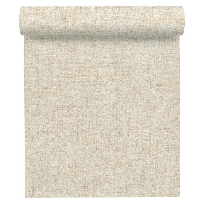 AS Creation Greenery Vliestapete (Beige/Creme, Uni, 10,05 x 0,53 m)