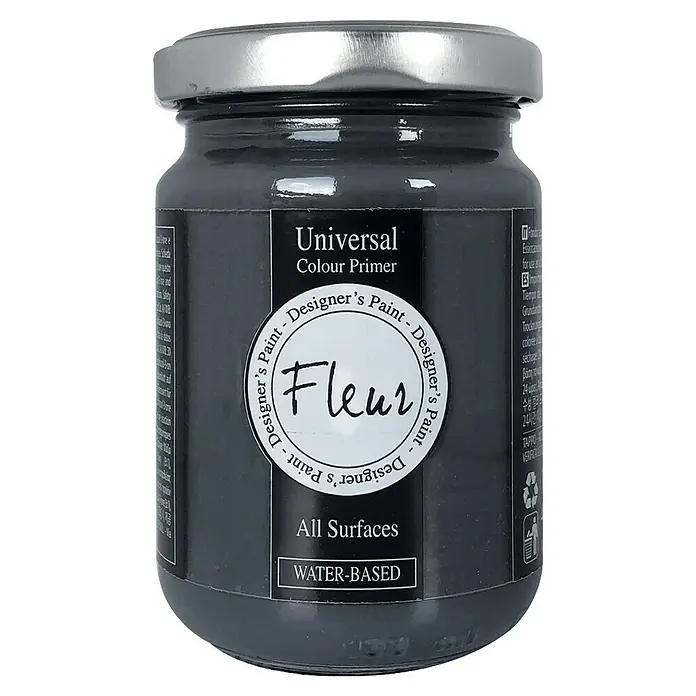 Fleur Imprimación universal Flakes - 330 ml, Dark grey - Imprimación universal de color Fleur, una imprimación versátil a base de agua para todas las superficies, ideal para pinturas de diseño.