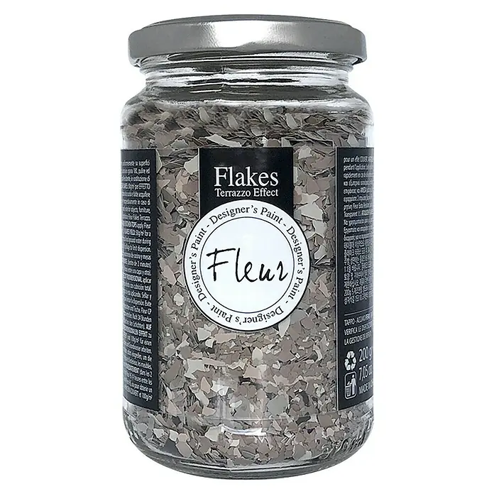 Fleur Elemento decorativo Flakes Terrazzo - Bronze brown, Otros - Un bote de pintura de diseño "Fleur" con efecto terrazo. La pintura contiene escamas para un aspecto único y una fácil aplicación.