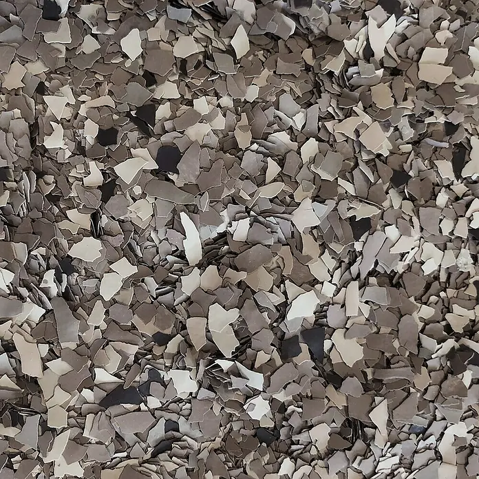 Fleur Elemento decorativo Flakes Terrazzo - Bronze brown, Otros - Primer plano de copos de resina decorativos en tonos de gris y beige, ideales para revestimientos de suelos y diseños creativos de paredes.