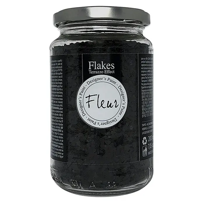 Fleur Elemento decorativo Flakes Terrazzo - Onyx black, Otros - Bote de pintura Fleur Terrazzo Effect Flakes Designer, ideal para crear superficies únicas y añadir acentos a cualquier espacio.