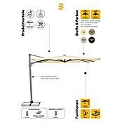 Suncomfort Ampelschirm Sunflex (Steingrau, Bespannungsmaß (L x B): 300 x 300 cm) | BAUHAUS