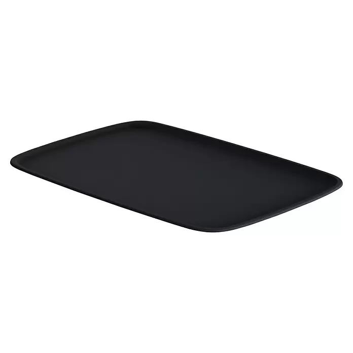 Deckel OpenStore - L x B x H: 58 x 39,5 x 1,2 cm, Kunststoff, Mitternachts Schwarz - Schwarzes rechteckiges Tablett mit abgerundeten Ecken.