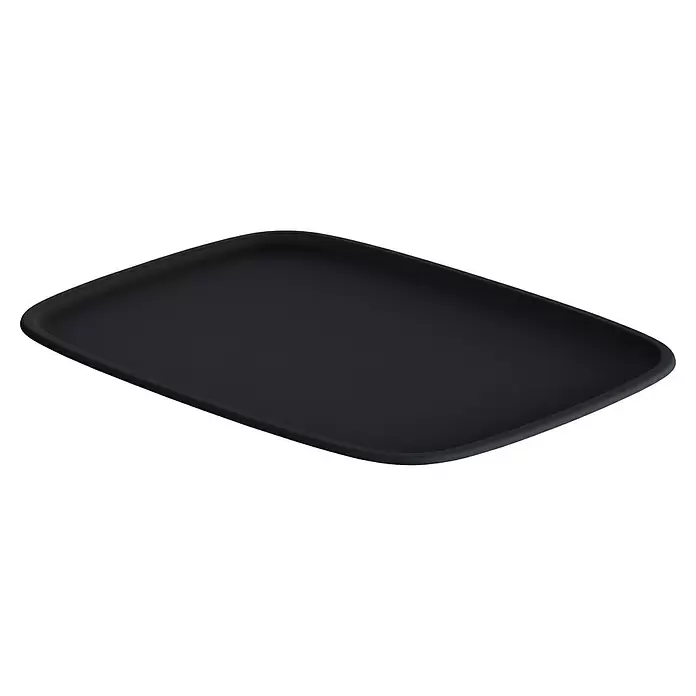 Deckel OpenStore - L x B x H: 39 x 29 x 1 cm, Kunststoff, Mitternachts Schwarz - Rechteckiges Serviertablett in mattem Dunkelgrau mit abgerundeten Kanten.