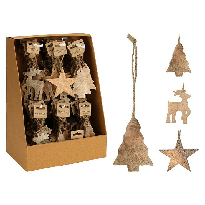 Kerstboomversiering (Bruin, Hout, 1 st., 10 x 10 x 1 cm) | BAUHAUS