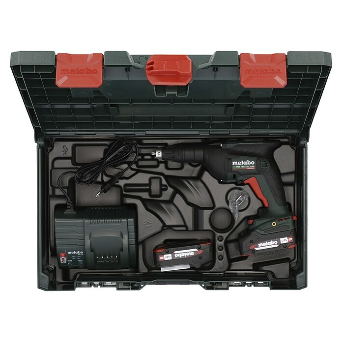 Metabo CAS 18V Atornillador para placas de yeso de batería HBS 18 LTX BL 3000 (18 V, 2 baterías, 2 Ah) | BAUHAUS