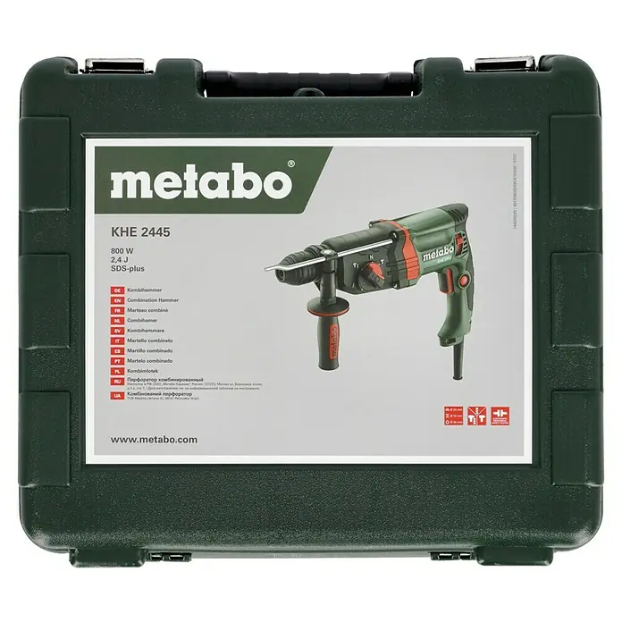 Metabo Kombihammer KHE 2445 - 800 W, 2,4 J, SDS-Plus-Aufnahme - Metabo KHE 2445 Kombihammer: Leistungsstark und vielseitig für Bohr- und Hammerarbeiten, ideal für Profis und Heimwerker.