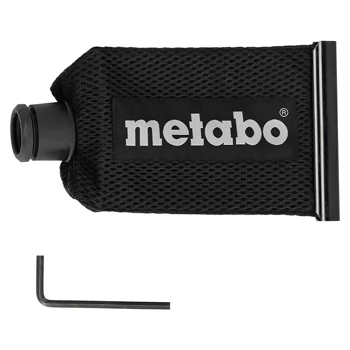 Metabo Lijadora excéntrica eléctrica SXE 3150 - 310 W, Diámetro disco de lija: 150 mm - Bolsa de polvo Metabo de malla negra con logo, incluye una llave Allen en L negra.