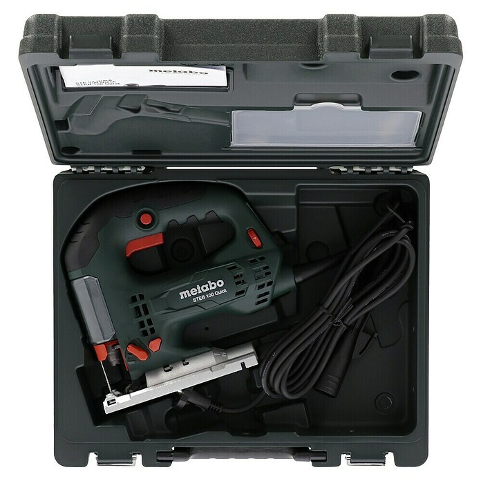 Metabo Caladora eléctrica STEB 100 Quick (1.000 /min - 3.100 /min, Profundidad de corte máx. en madera: 100 mm, Número de niveles de elevación del péndulo: 4 ud.) | BAUHAUS