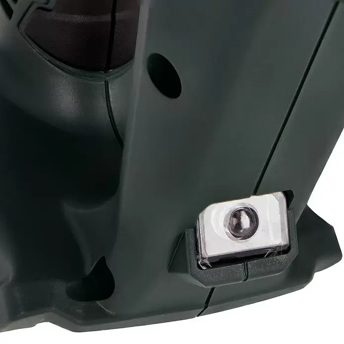Metabo CAS 18V Martillo combinado de batería KH 18 LTX 24 - 18 V, Sin batería, 2,1 J - Base de herramienta eléctrica verde oscuro con guía de corte transparente y rodillo metálico.
