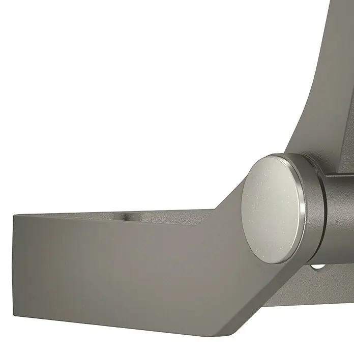 Steinel Foco de pared exterior LED con sensor XLED ONE S - 18,6 W, L x An x Al: 20,2 x 22,9 x 19,5 cm, Acero inoxidable, IP44 - Primer plano de un soporte plateado con un pomo plateado redondo y un agujero en el lado derecho.