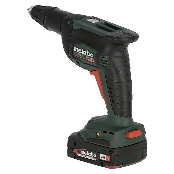 Metabo CAS 18V Atornillador para placas de yeso de batería TBS 18 LTX BL 5000 (18 V, 2 baterías, 2 Ah) | BAUHAUS
