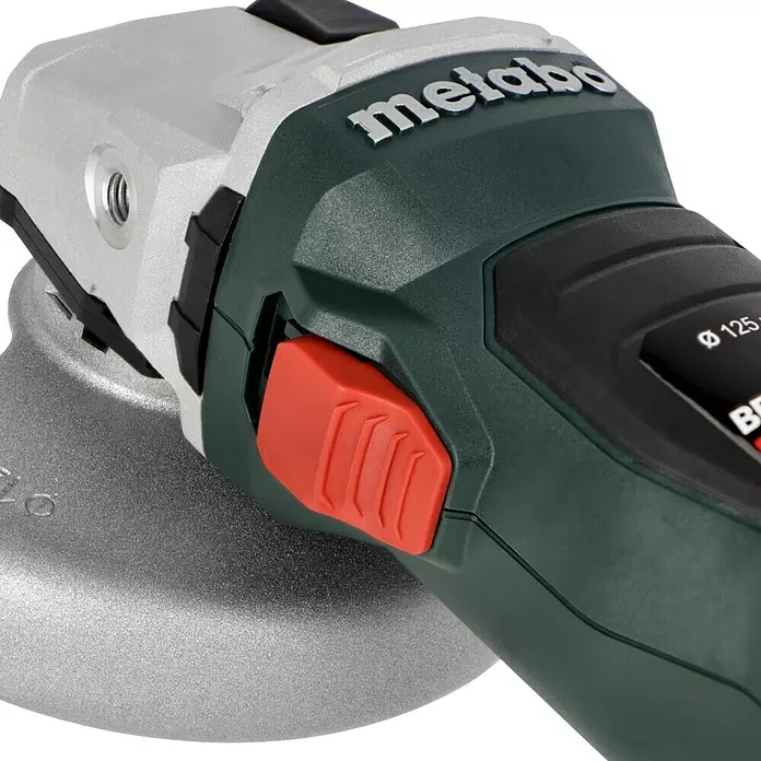 Metabo CAS 18V Amoladora angular de batería W 18 LT BL 11-125 - 18 V, 2 baterías, 4 Ah, Diámetro disco: 125 mm - Amoladora angular Metabo con cuerpo verde oscuro, carcasa plateada y interruptor de seguridad rojo. Para lijar y cortar.