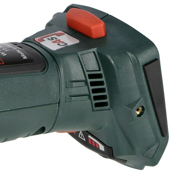 Metabo CAS 18V Amoladora angular de batería W 18 LT BL 11-125 (18 V, 2 baterías, 4 Ah, Diámetro disco: 125 mm) | BAUHAUS