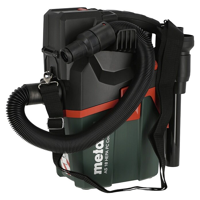 Metabo CAS 18V Aspirador en seco y húmedo de batería AS 18 HEPA PC Compact (18 V, Sin batería, Volumen de recipiente: 6 l) | BAUHAUS