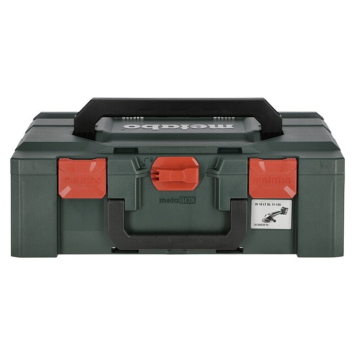 Metabo CAS 18V Amoladora angular de batería W 18 LT BL 11-125 (18 V, 2 baterías, 4 Ah, Diámetro disco: 125 mm) | BAUHAUS