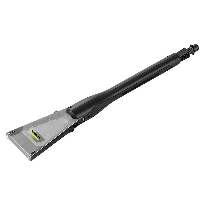 Kärcher Strahlrohr eco!Booster 130 - Passend für: Kärcher Hochdruckreiniger der Klassen K4, 615 x 108 x 51 mm - Bild einer Kärcher Flächenlanze mit Reinigungsmittelaufsatz. Ideal für die schnelle und gründliche Reinigung großer Flächen im Außenbereich.
