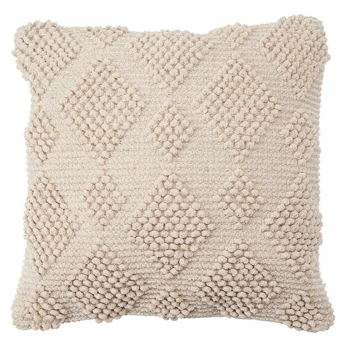 Cojín Rombos Popcorn (Beige, 45 x 45 cm, 100% algodón) | BAUHAUS