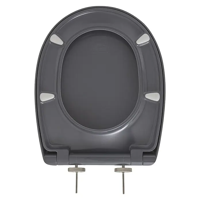 Bemis WC-Sitz Classic - Duroplast, Dunkelgrau, Mit Absenkautomatik - Grauer Toilettensitz mit Befestigungen. Der WC-Sitz ist schlicht, funktional und passt in jedes Badezimmer.
