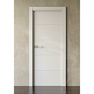 Pack puerta de interior Recife Evo con manilla (82,5 x 203 cm, Derecha, Blanco, Maciza aligerada)