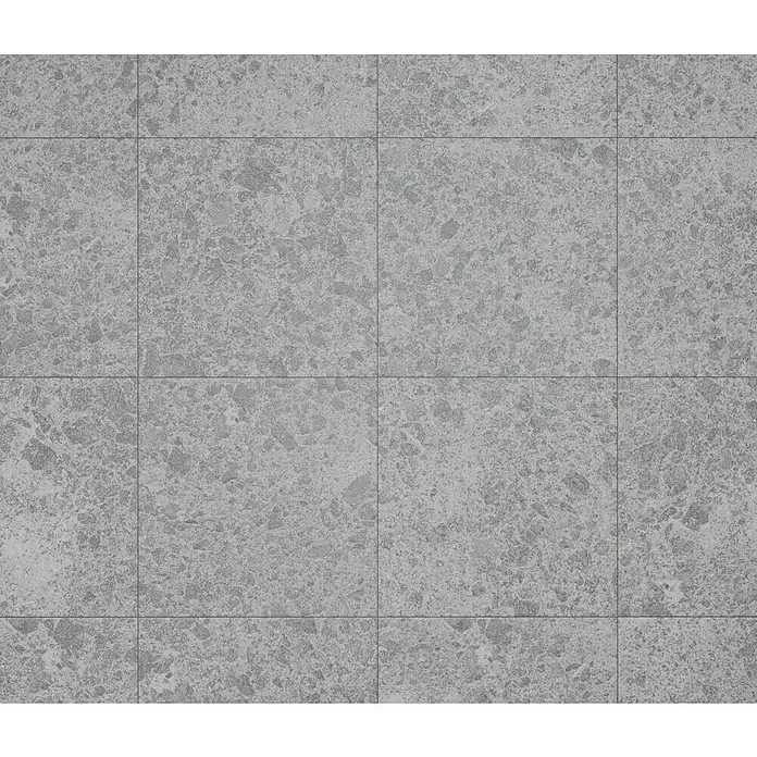 Feinsteinzeugfliese Hannover Steel - 60 x 60 cm, Grau, Matt - Nahaufnahme von grauem Bodenfliesenmuster, das ein modernes und robustes Design zeigt. Ideal für Innen- und Außenbereiche.