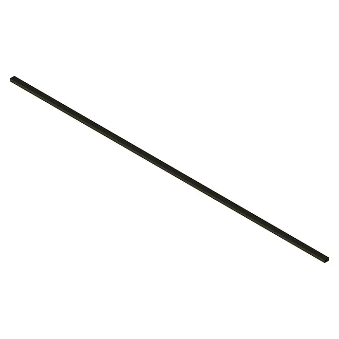 Kabelkanal - 2 m x 30 mm x 15 mm, Braun - Nahaufnahme eines langen, schlanken, sechseckigen Metallschafts, der diagonal über einen schwarzen Hintergrund verläuft.