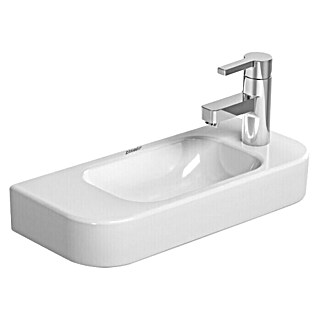 Duravit Happy D.2 Waschbecken (50 x 22 cm, Ohne Spezialglasur, Hahnloch: Rechts, Ohne Überlauf, Weiß)