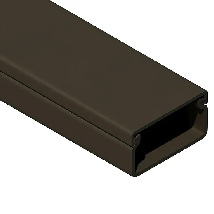 Kabelkanal - 2 m x 30 mm x 15 mm, Braun - Profilschiene aus Kunststoff in Braun, ideal für Kabelmanagement und eine saubere Installation. Diese Schiene bietet eine einfache und effektive Lösung.