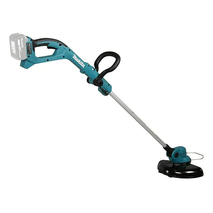 Makita LXT 18V Akku-Rasentrimmer DUR193Z - 18 V, Li-Ionen, Schnittbreite Faden: 26 cm - Akkubetriebener Rasentrimmer von Makita mit verstellbarem Griff und schwarzem Schutz. Ideal für präzise Rasenpflege.