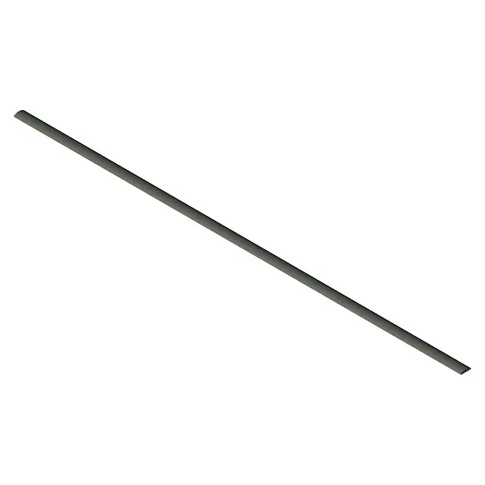 Aufbodenkanal - Steingrau, PVC, L x B x H: 2 m x 50 mm x 12 mm - Nahaufnahme eines eleganten, dunklen Trinkhalms, ideal für stilvolle Getränke. Seine glatte Oberfläche und sein schlankes Design machen ihn zu einem Hingucker.