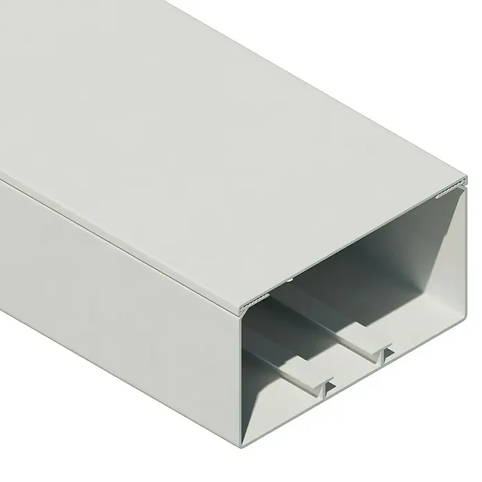 Kabelkanal - L x B x H: 2 m x 110 mm x 60 mm, Weiß - Weißer Kabelkanal aus Kunststoff, zur sauberen und sicheren Verlegung von Kabeln. Praktisch und langlebig.