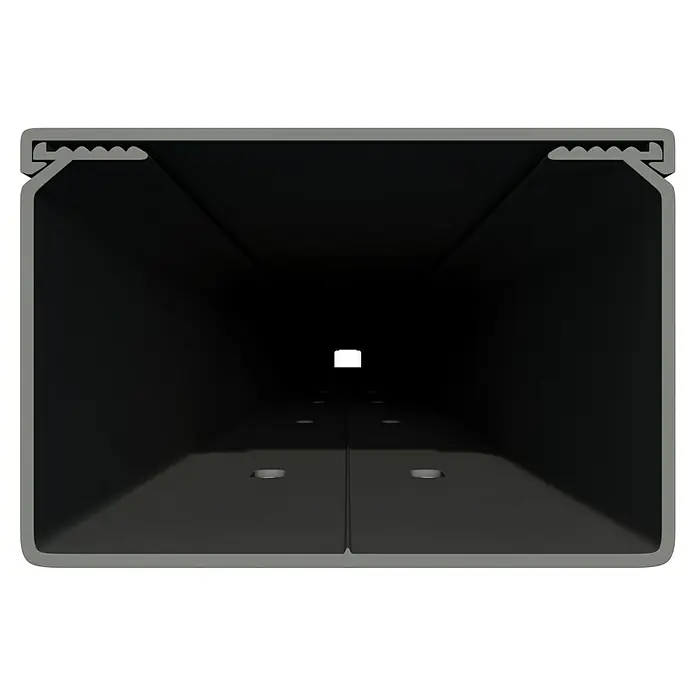 Kabelkanal - L x B x H: 2 m x 60 mm x 40 mm, Grau - Detailaufnahme eines Profils zur LED-Montage, welches durch sein elegantes Design und hohe Funktionalität besticht. Ideal für moderne Beleuchtungslösungen.