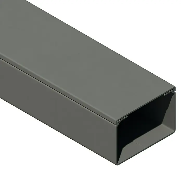 Kabelkanal - L x B x H: 2 m x 60 mm x 40 mm, Grau - Grauer Kabelkanal aus Metall, ideal für die ordentliche und sichere Kabelführung in Industrie- und Wohnbereichen. Solide Konstruktion für lange Lebensdauer.