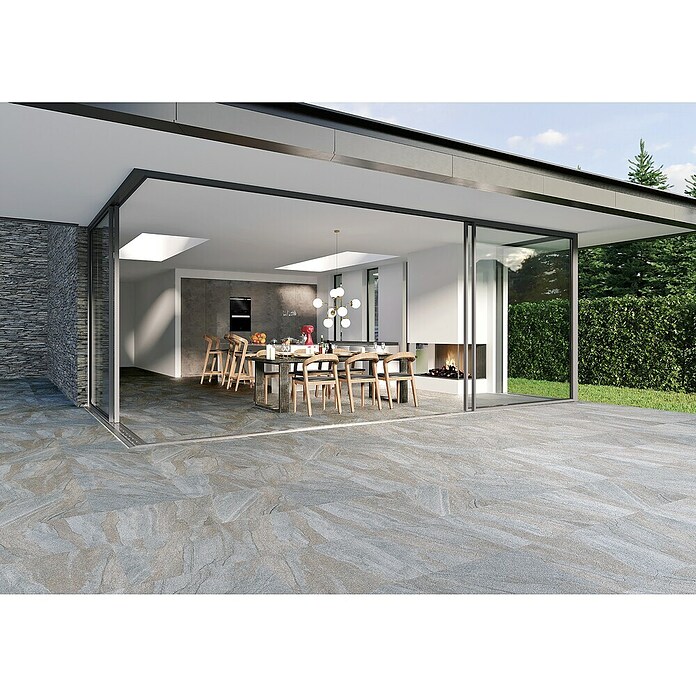 Kamena podna pločica Slate Grey Sugar  (120 x 60 cm, Siva, zlatna) | BAUHAUS