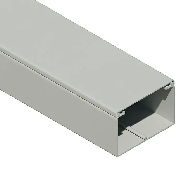 OBO Kabelkanal - 2 m x 60 mm x 40 mm, Lichtgrau - Grauer Kabelkanal mit Deckel für ordentliche Kabelführung, ideal für Büro oder Zuhause. Einfache Installation und diskretes Design.