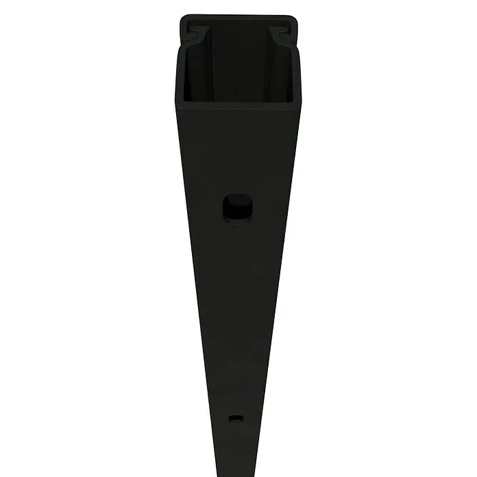 Kabelkanal - L x B x H: 2 m x 15 mm x 15 mm, Schwarz - Schwarzer Zaunpfosten aus Kunststoff mit rechteckigem Profil und Bohrlöchern für die einfache Installation. Ein stabiles und langlebiges Produkt.